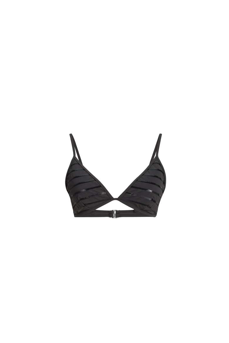 Dazzling stripes bikini top, Alternate, color, Lignite Grey