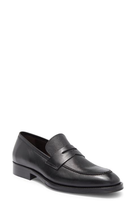 Cosmo Saffiano Leather Penny Loafer (Men)