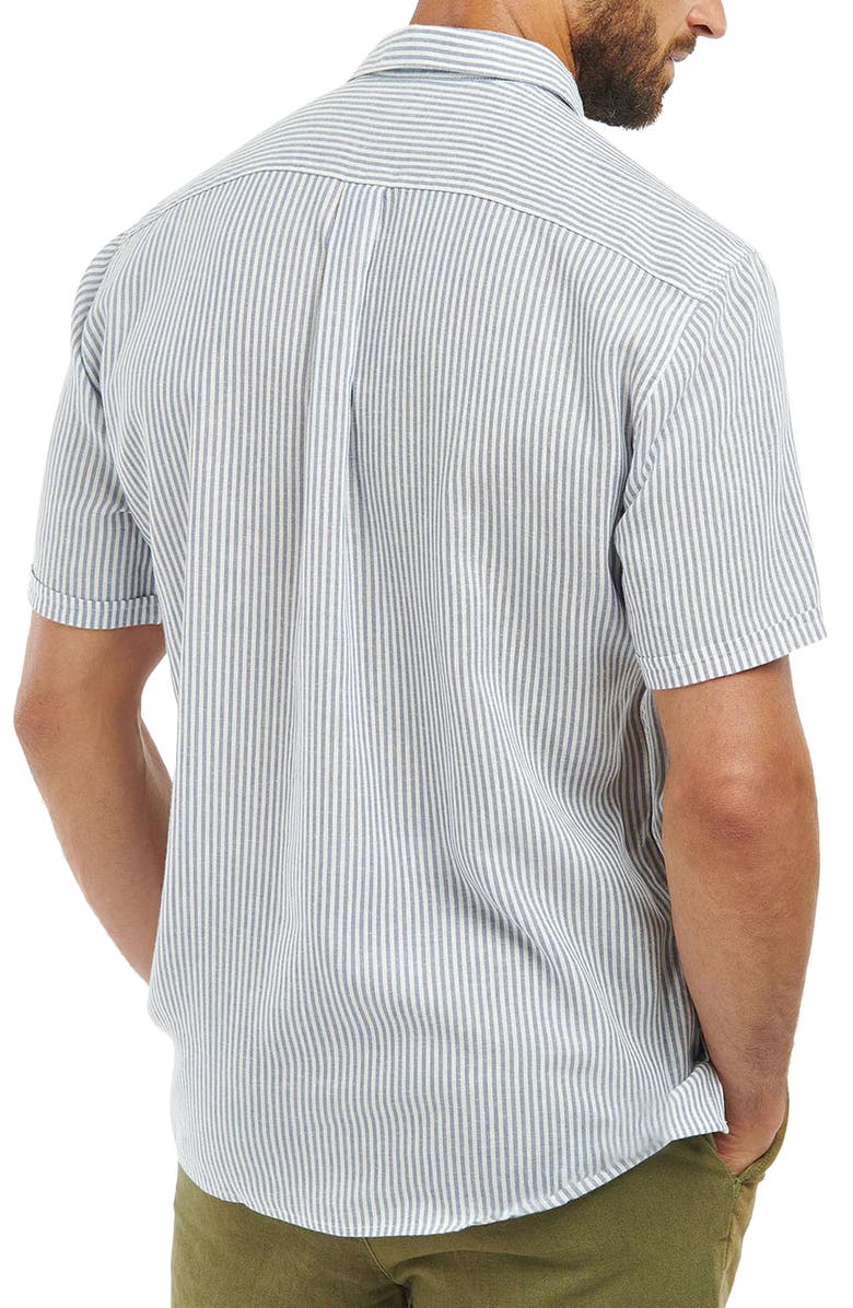Barbour Deerpark Stripe Short Sleeve Cotton Button-Up Shirt, Alternate, color, 