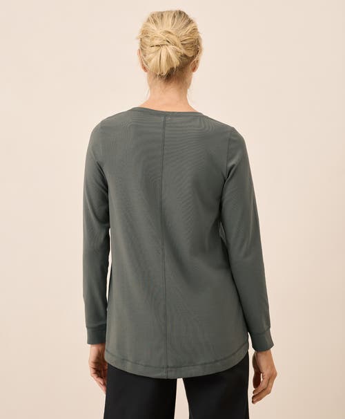 Pact Luxe Stretch Jersey Swing Long Sleeve Tee In Purple