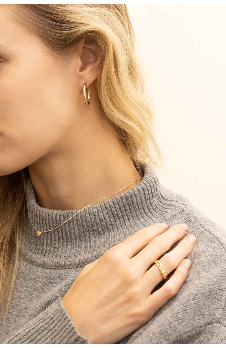 Oradina 14K Solid Gold Caesar Stack Ring, Alternate, color, Yellow Gold