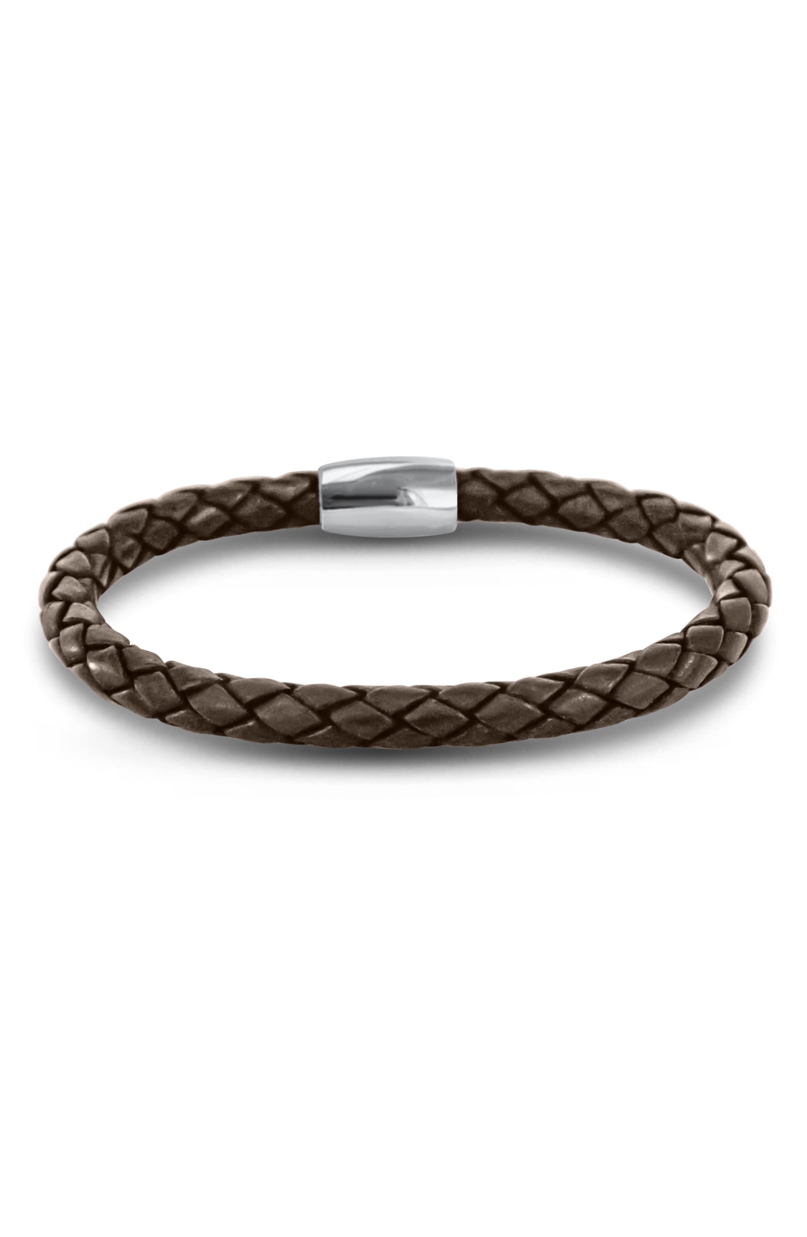 Liza Schwartz Men's Woven Leather Magnetic Bracelet
