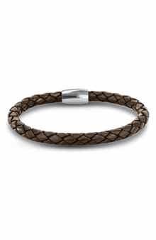 Liza Schwartz Men's Woven Leather Magnetic Bracelet