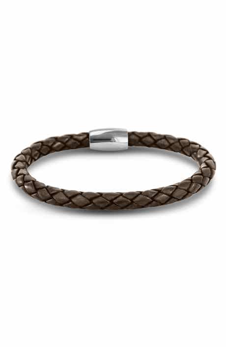 Liza Schwartz Men's Woven Leather Magnetic Bracelet