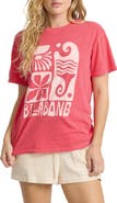 Billabong Waves and Flowers Cotton Graphic T-Shirt
