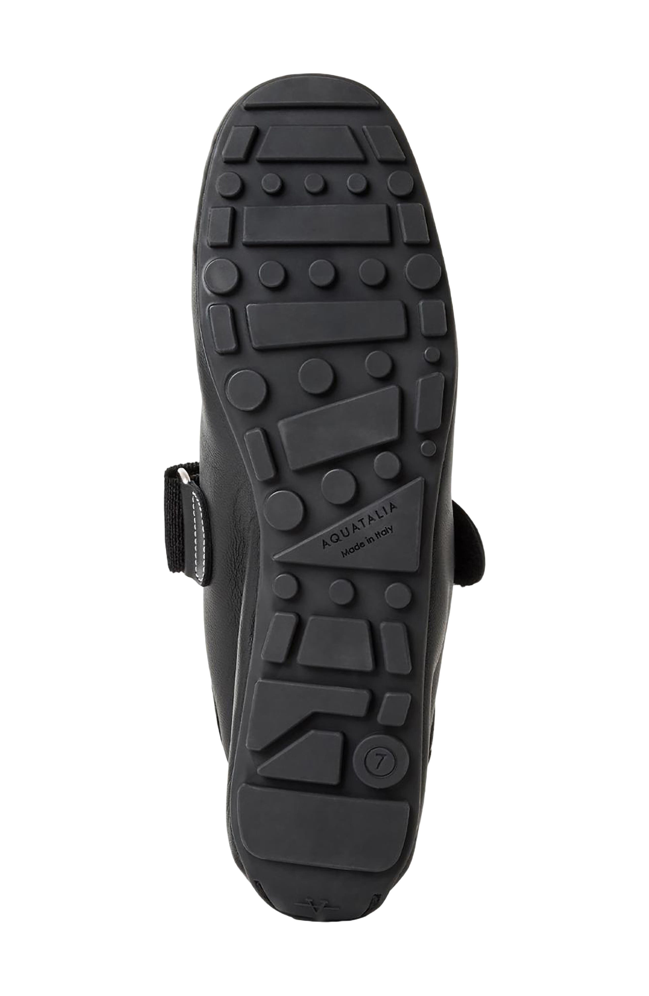 Aquatalia Quero Water Resistant Mary Jane Flat, Alternate, color, Black Nappa