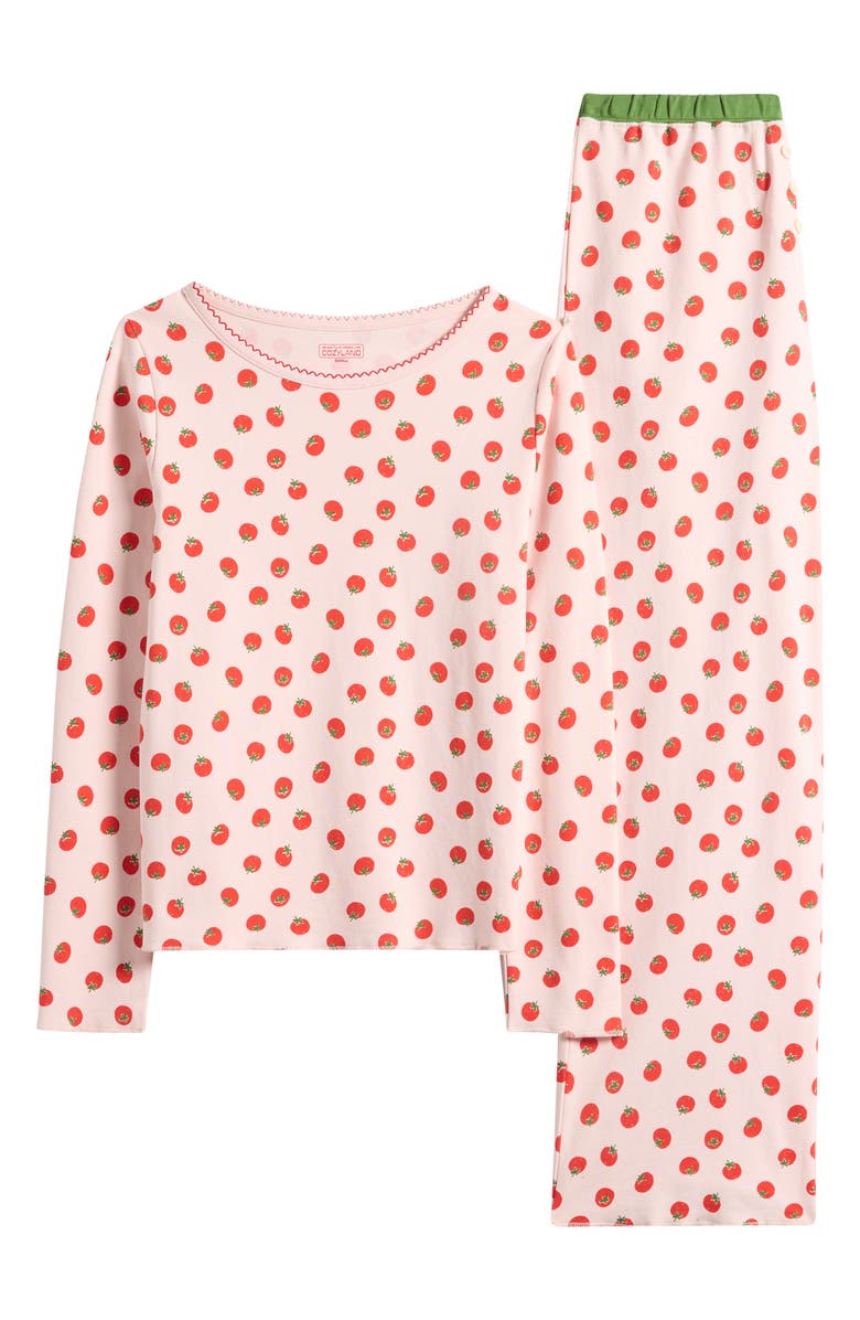 COZYLAND Ellie Tomatoes Pima Cotton Pajamas, Alternate, color, Juicy Tomatoes