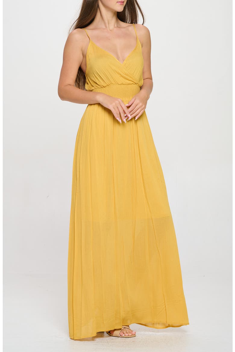 Solid Sleeveless Gauze Maxi Dress, Alternate, color, MANGO