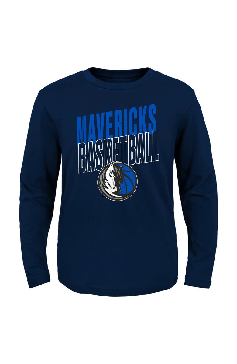 Outerstuff Preschool Navy Dallas Mavericks Showtime Long Sleeve T-Shirt, Main, color, 