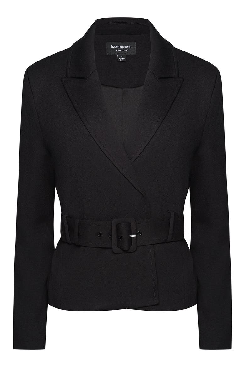 Belted Jacket, Alternate, color, BLACK