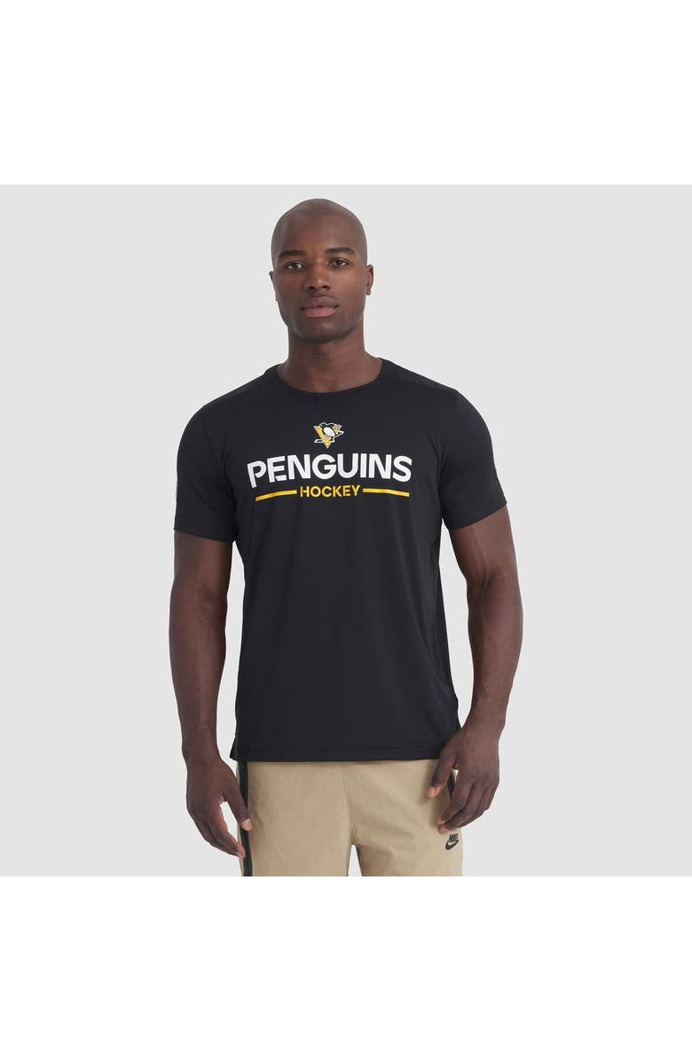 FANATICS Men's Fanatics Black Pittsburgh Penguins Authentic Pro Rink Tech T-Shirt, Main, color, Black