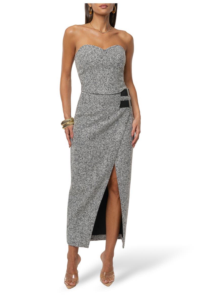 JLUXLABEL All You Need Tweed Corset, Alternate, color, Light Grey