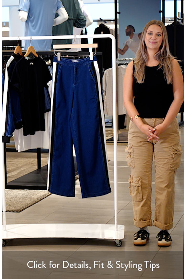 Athletic Stripe High Waist Relaxed Wide Leg Jeans video