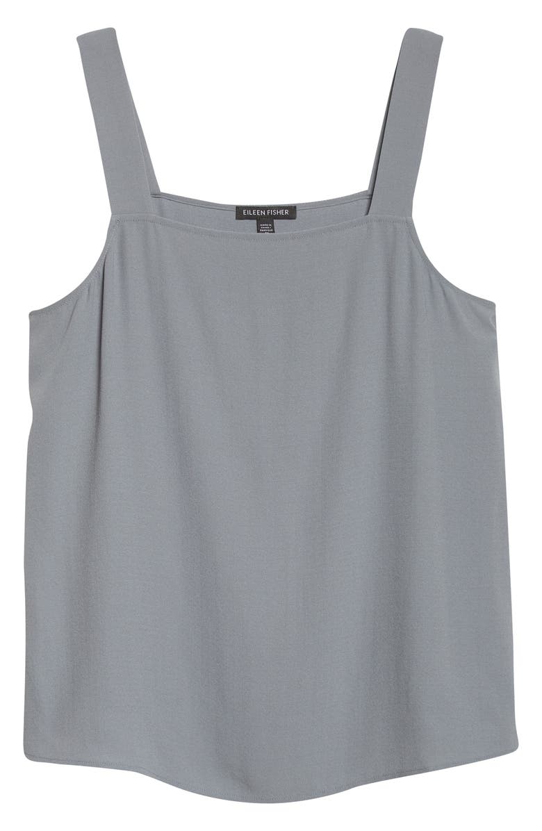 Eileen Fisher Square Neck Silk Camisole, Alternate, color, Steel