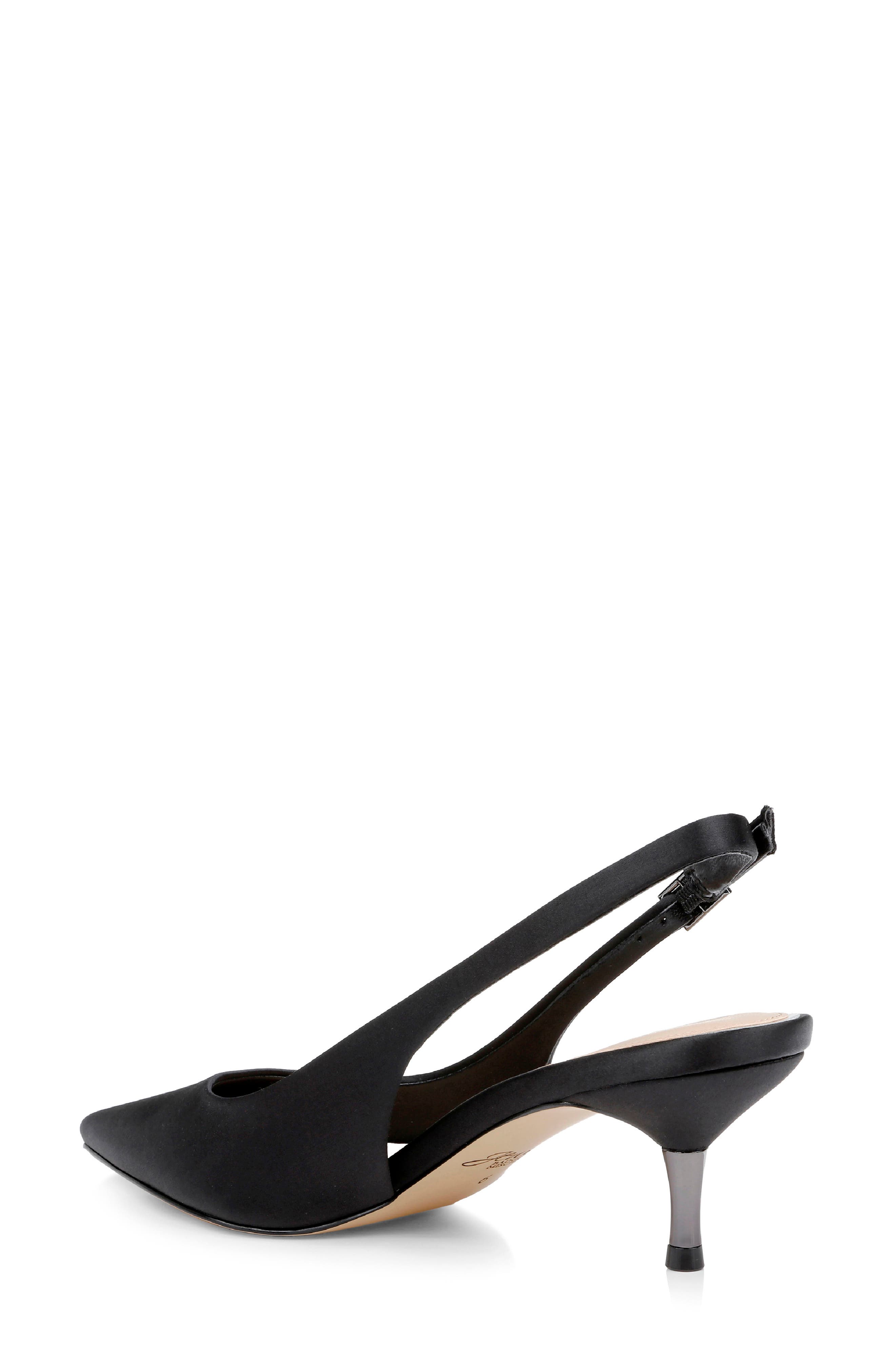 Jewel Badgley Mischka Ilana Slingback Pump, Alternate, color, Black Satin