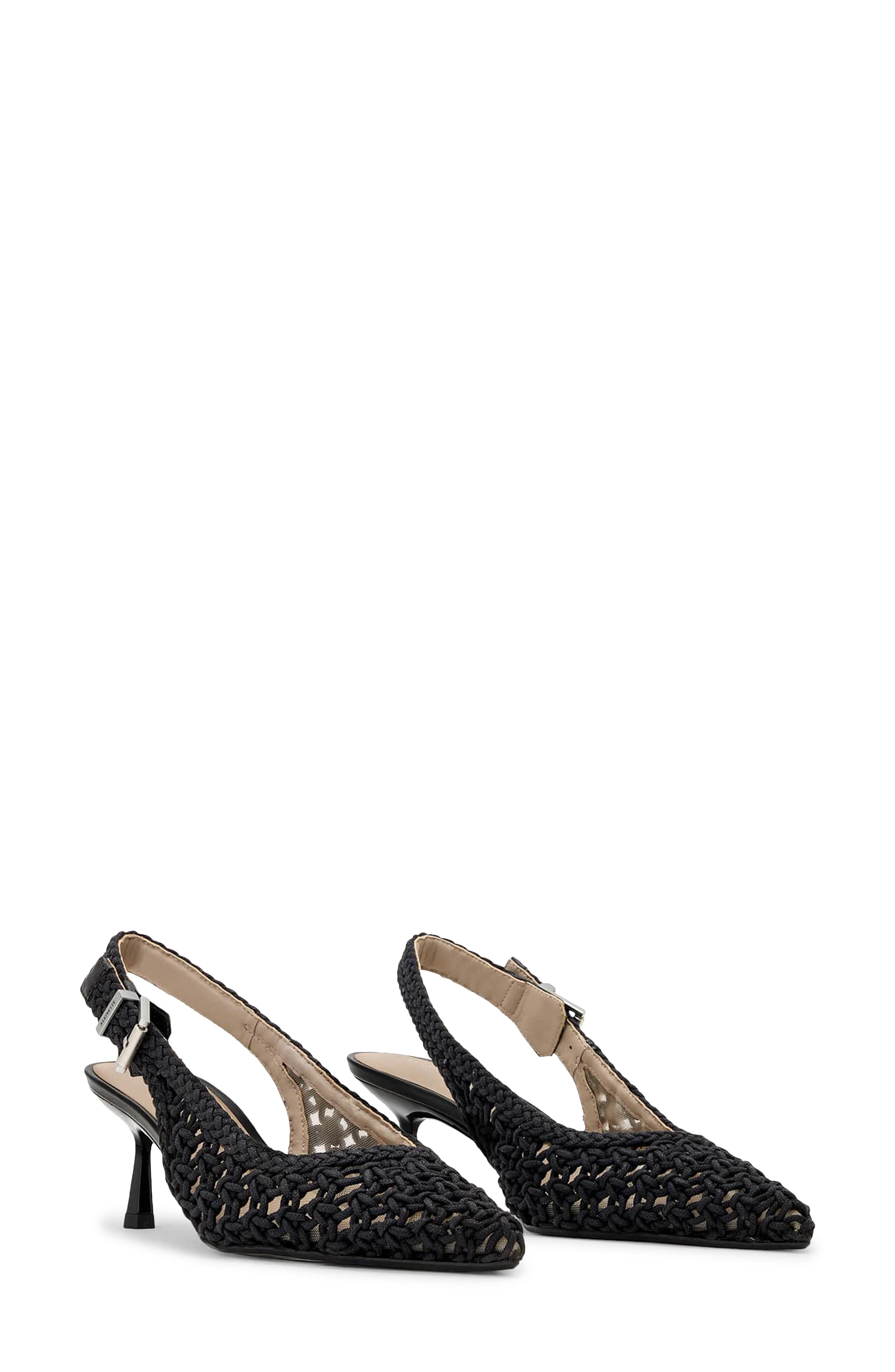 AllSaints Violet Slingback Kitten Heel Pump, Main, color, Black