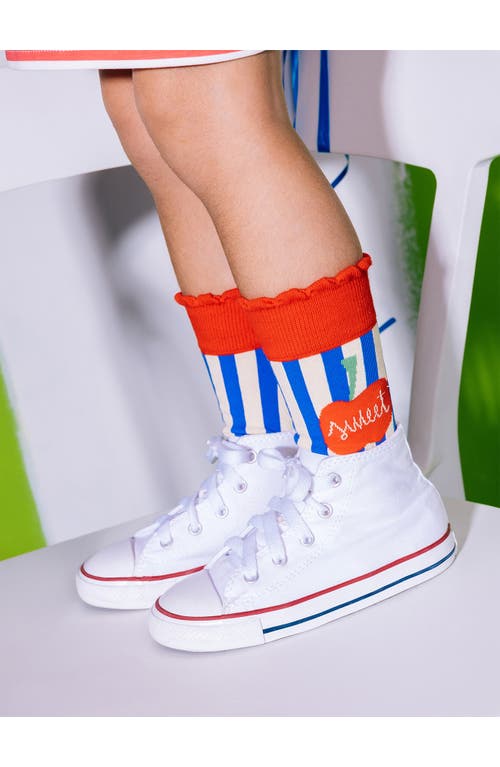 Doiy Kids' Candy Apple 3d Crew Socks In Blue