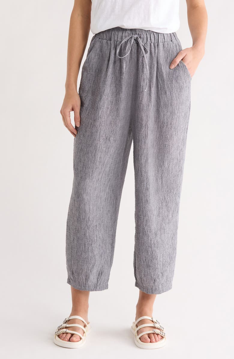 PATRIZIA LUCA Soft Cotton Pull-On Pants, Main, color, Grey