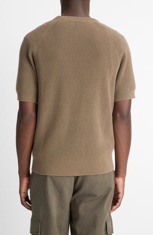 Vince Raglan Short Sleeve Sweater In Shroom