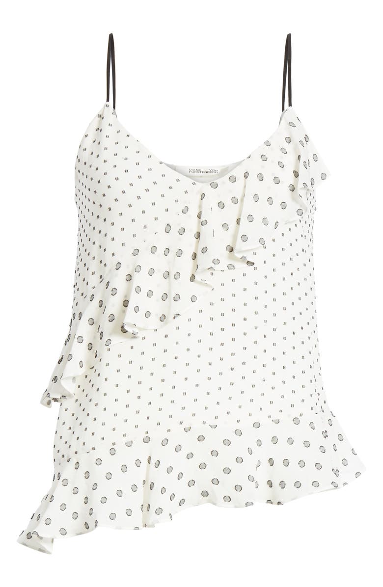 DVF Lara Multi Clip Dot Asymmetrical Camisole, Alternate, color,