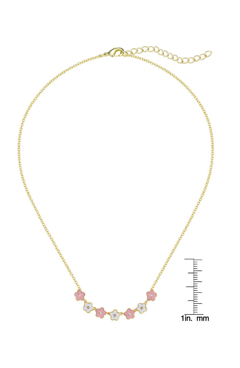 Lily Nily Kids' Flower Link Frontal Necklace, Alternate, color, Pink