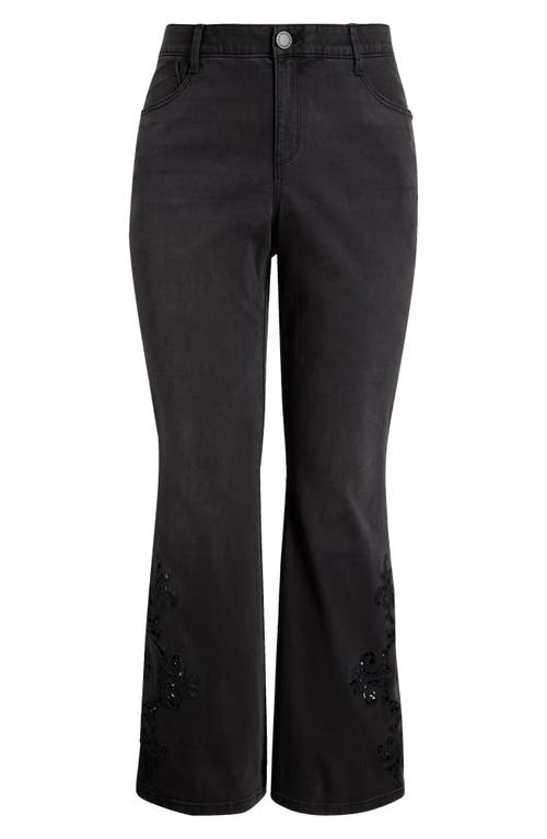 Wit & Wisdom 'ab'solution Out There High Waist Flare Leg Jeans In Black