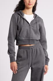 Cropped Zip Up Hoodie