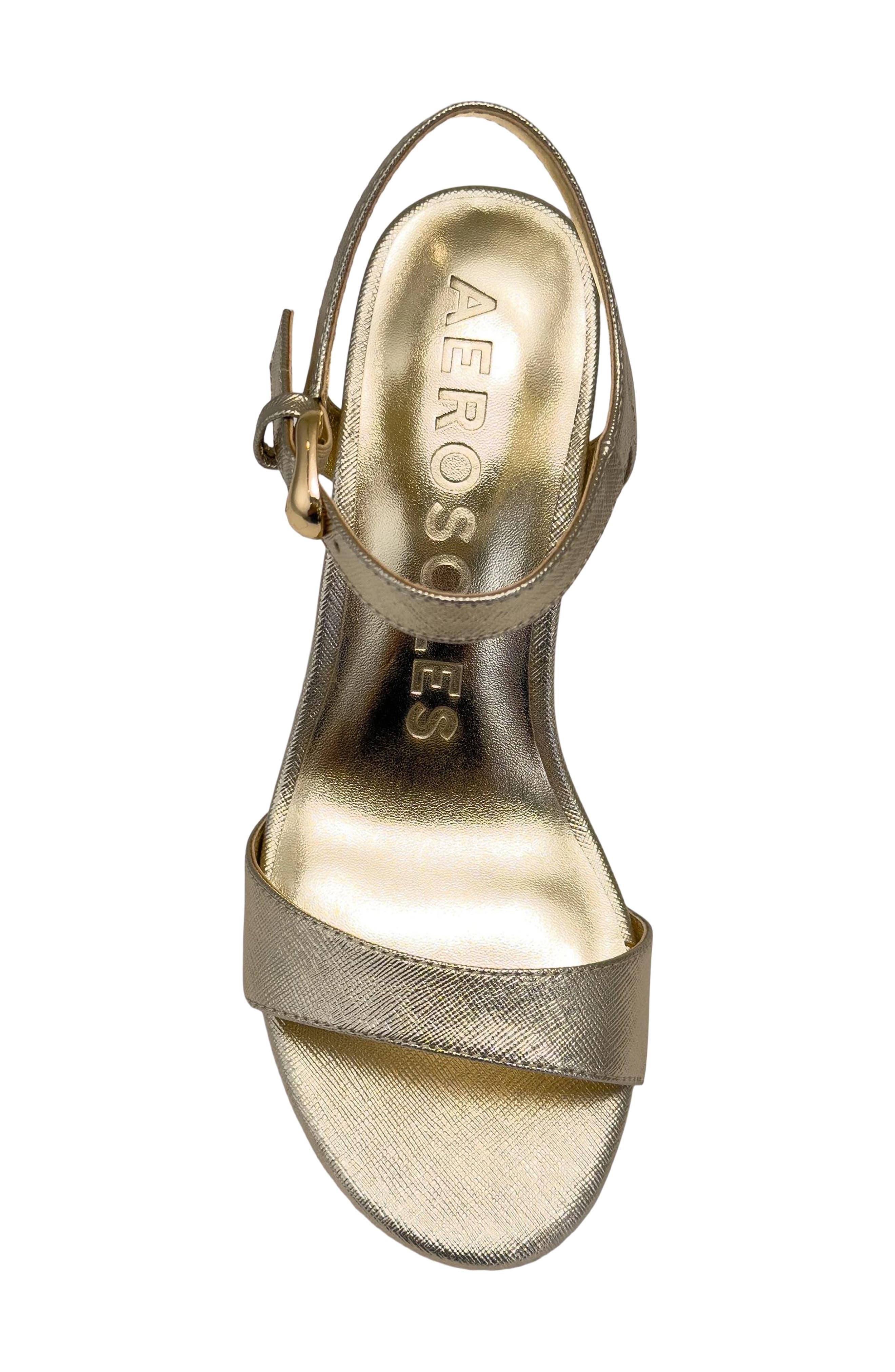 Divia Ankle Strap Sandal, Alternate, color, SOFT GOLD FX SAFFIANO