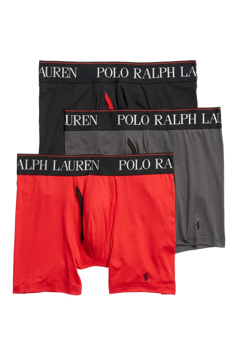 4D 3-Pack Boxer Briefs, Main, color, CHARCOAL/ RED/ BLACK