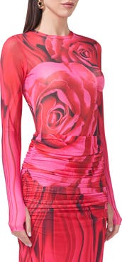 AFRM Kaylee Print Sheer Mesh Top