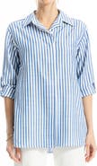 MAX STUDIO Stripe Oversize Long Sleeve Button-Up Tunic