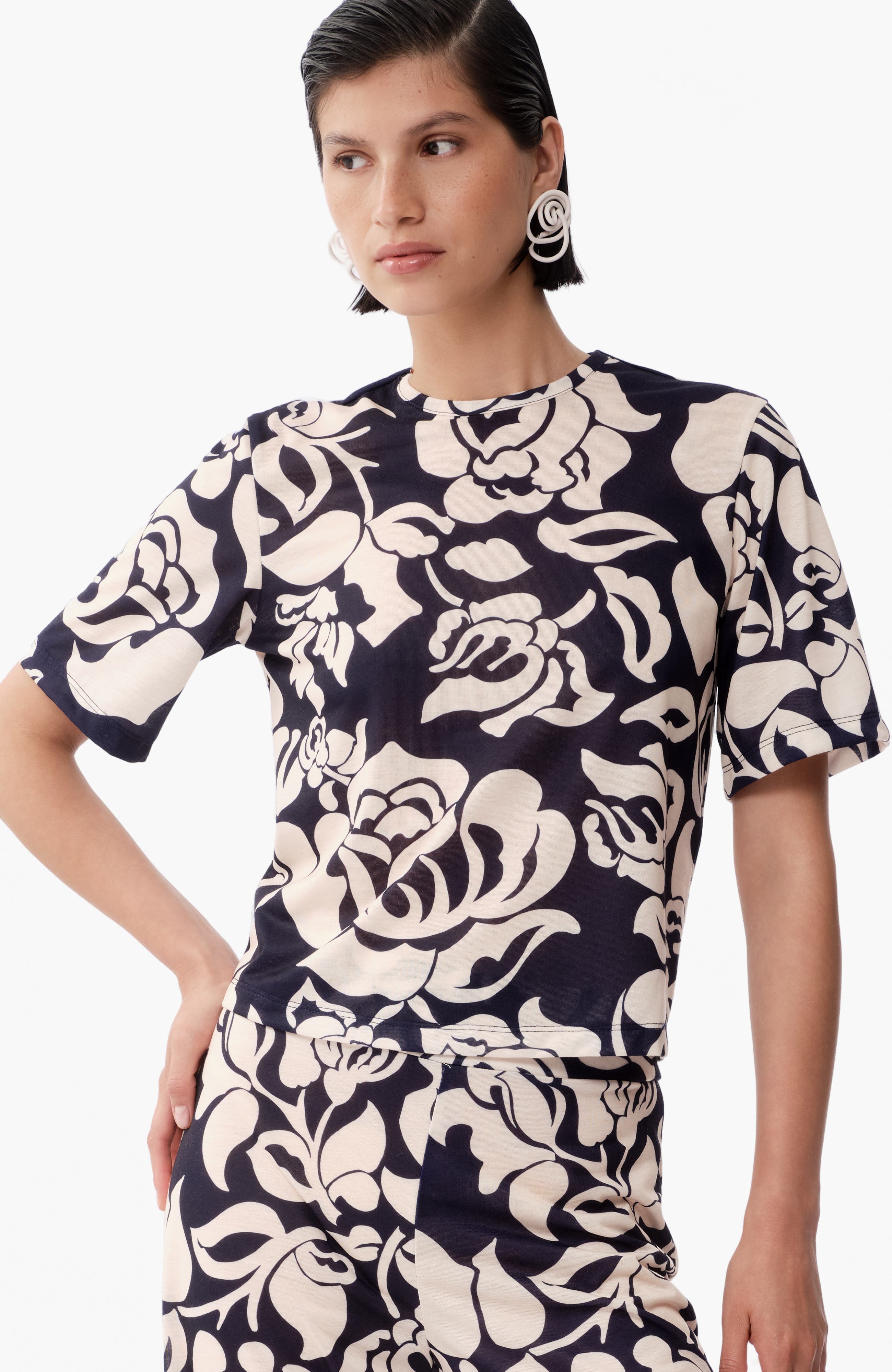 selected Flora Navy Print