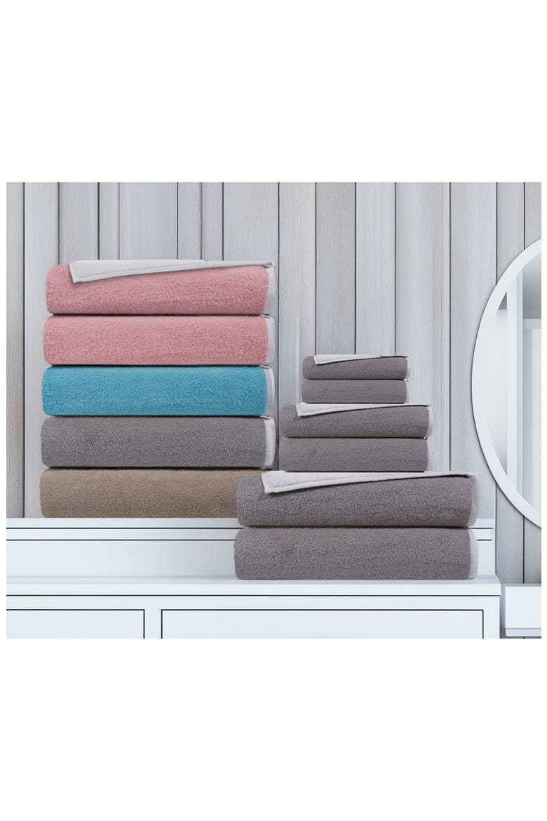 Double Face 16-Piece Turkish Cotton Towels Set, Alternate, color, WHITE SEAGLASS