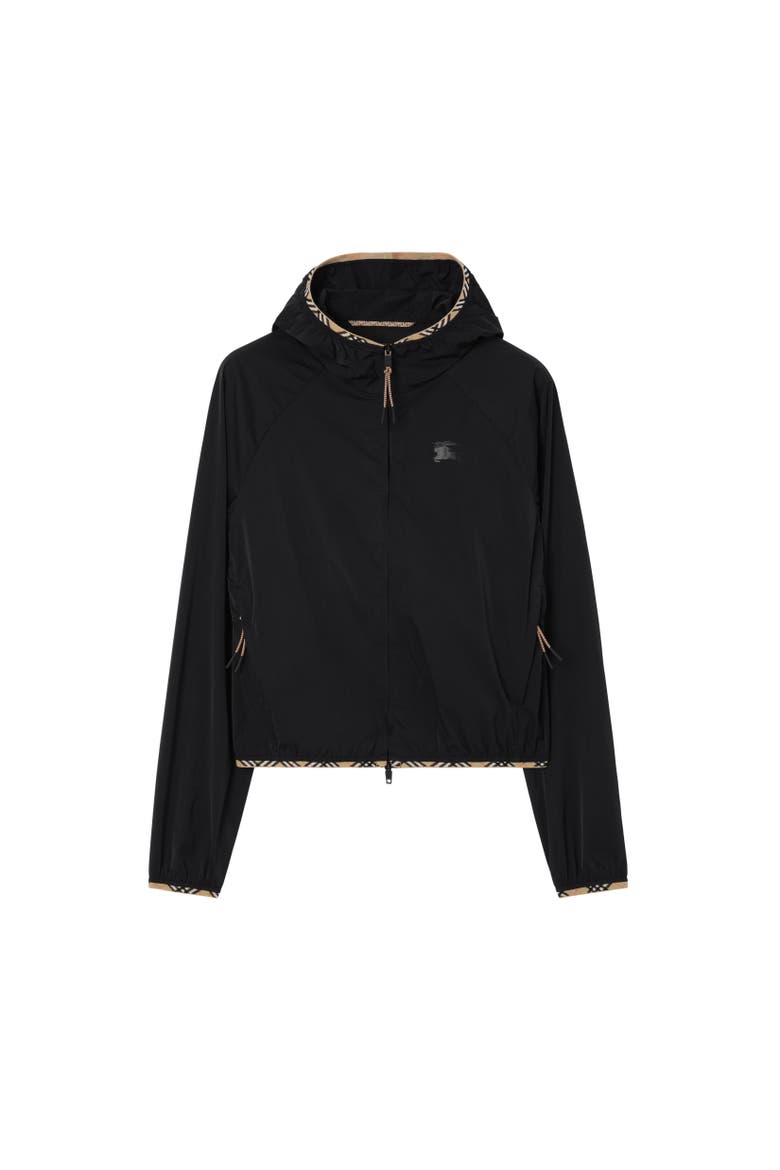 Stretch Nylon Hooded Jacket, Alternate, color, Black