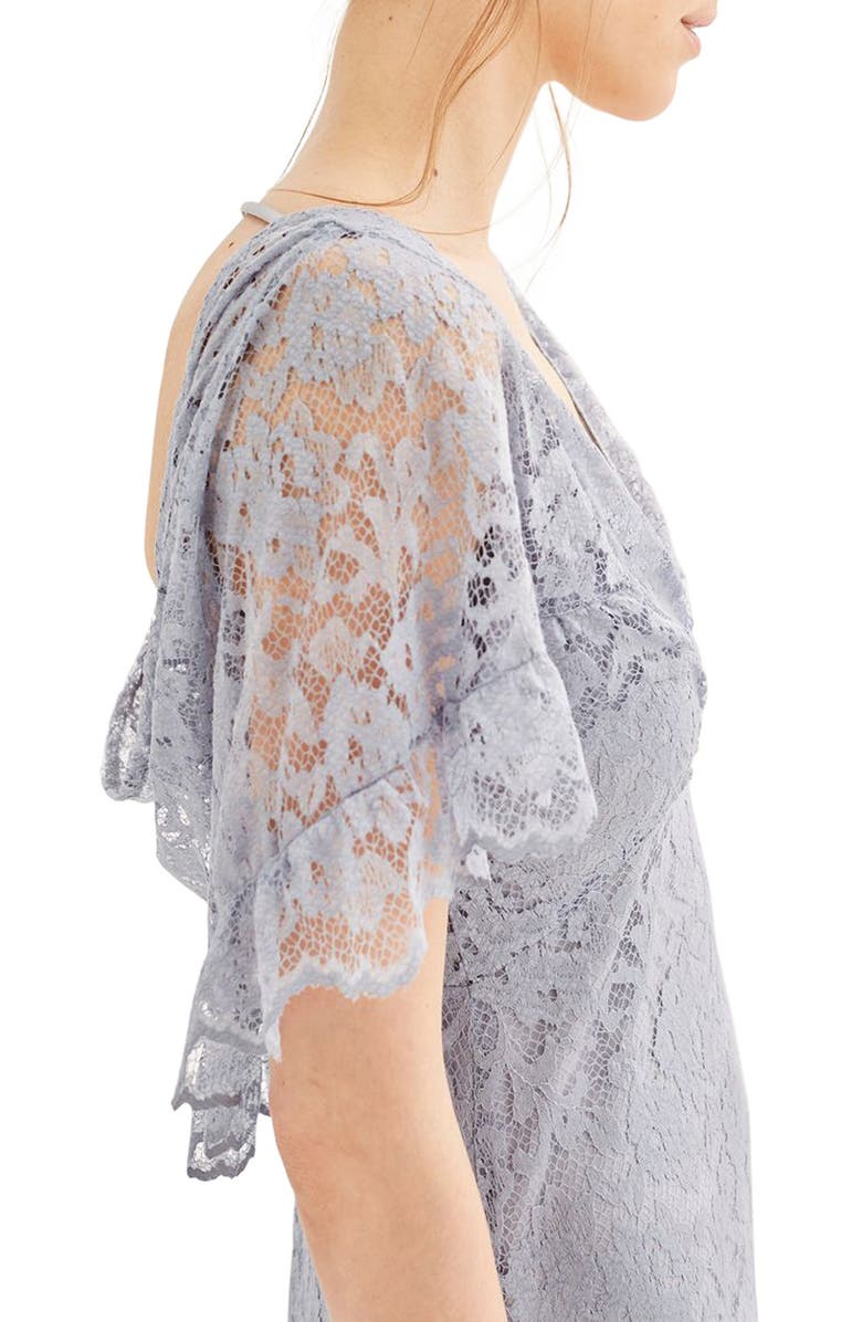 Topshop Bride Caped Gown, Alternate, color,