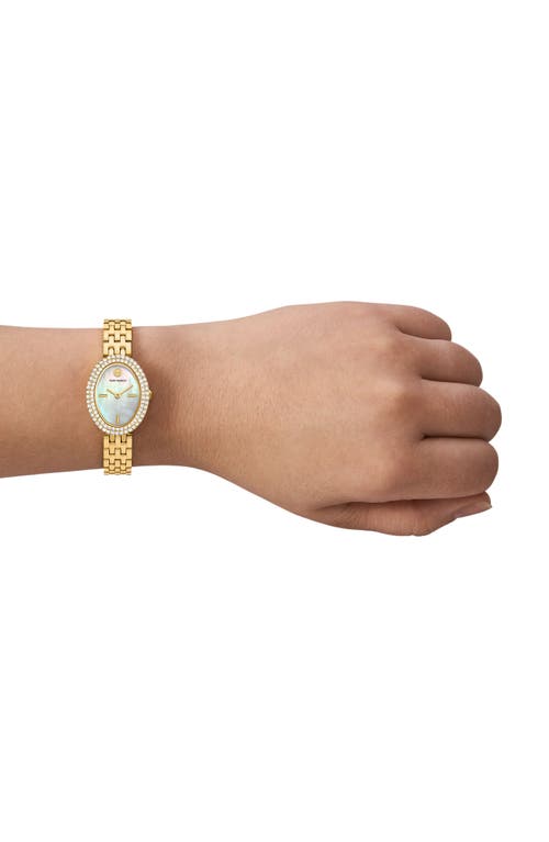 Tory Burch The Oval Two-tone Bracelet Watch, 22mm X 28mm In Gold