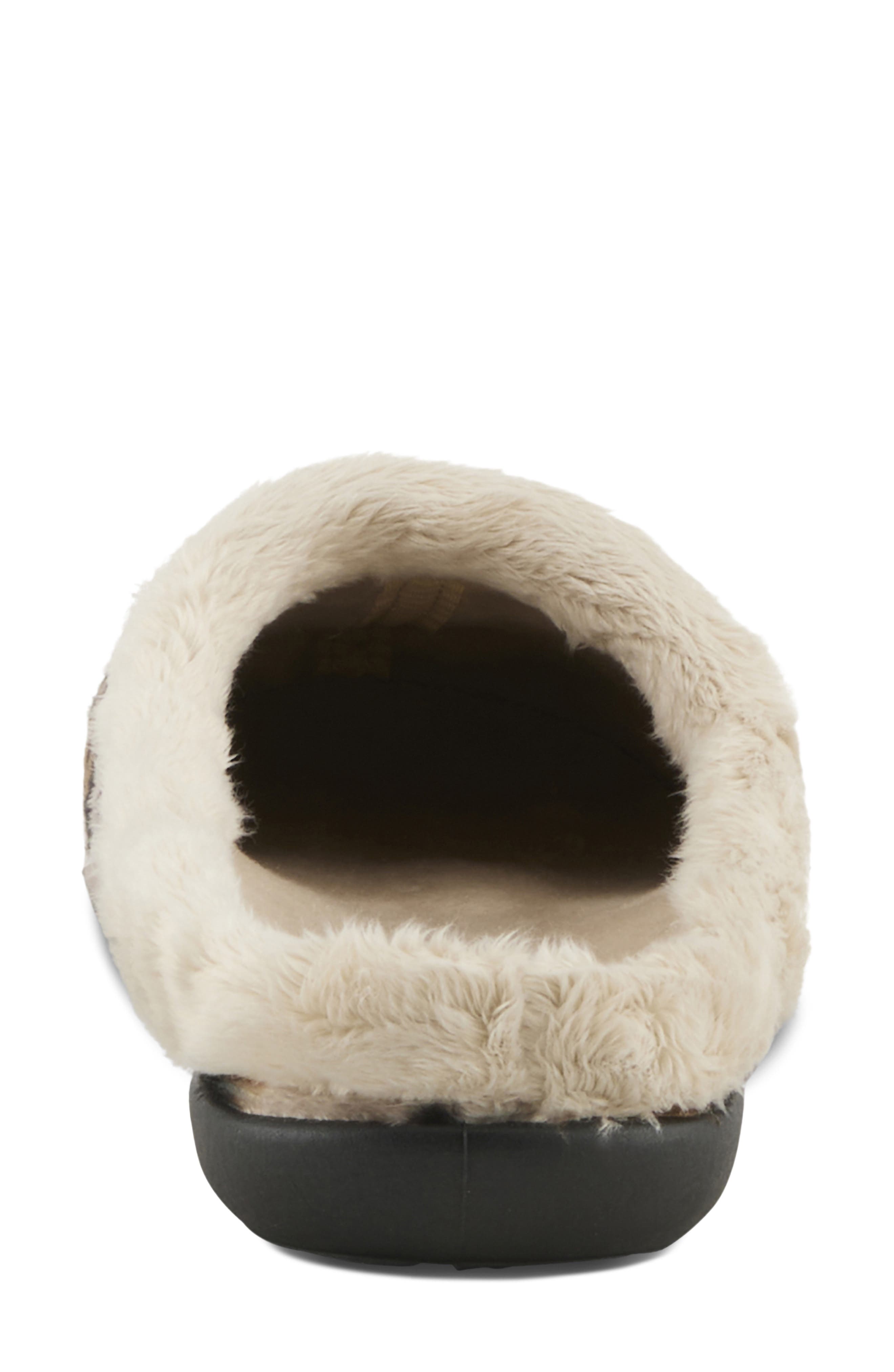 Flexus by Spring Step Fairsky Leo Faux Fur Scuff Slipper, Alternate, color, 