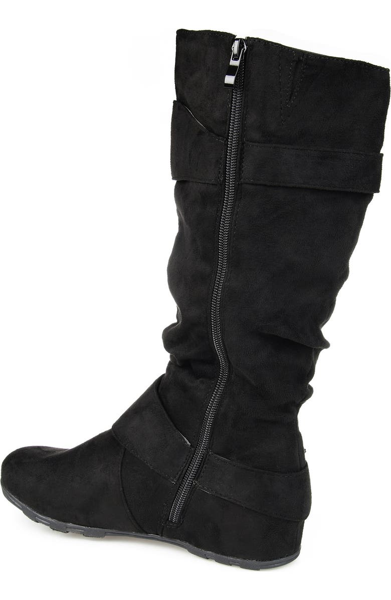 Journee Collection Jester Side Buckle Tall Boot, Alternate, color, Black