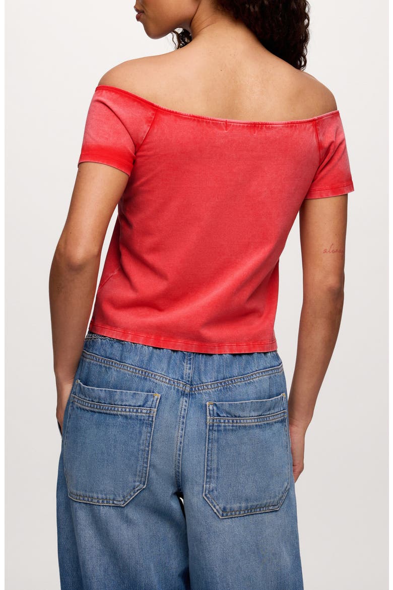 Ease Off the Shoulder Top, Alternate, color, WASHED HIBISCUS