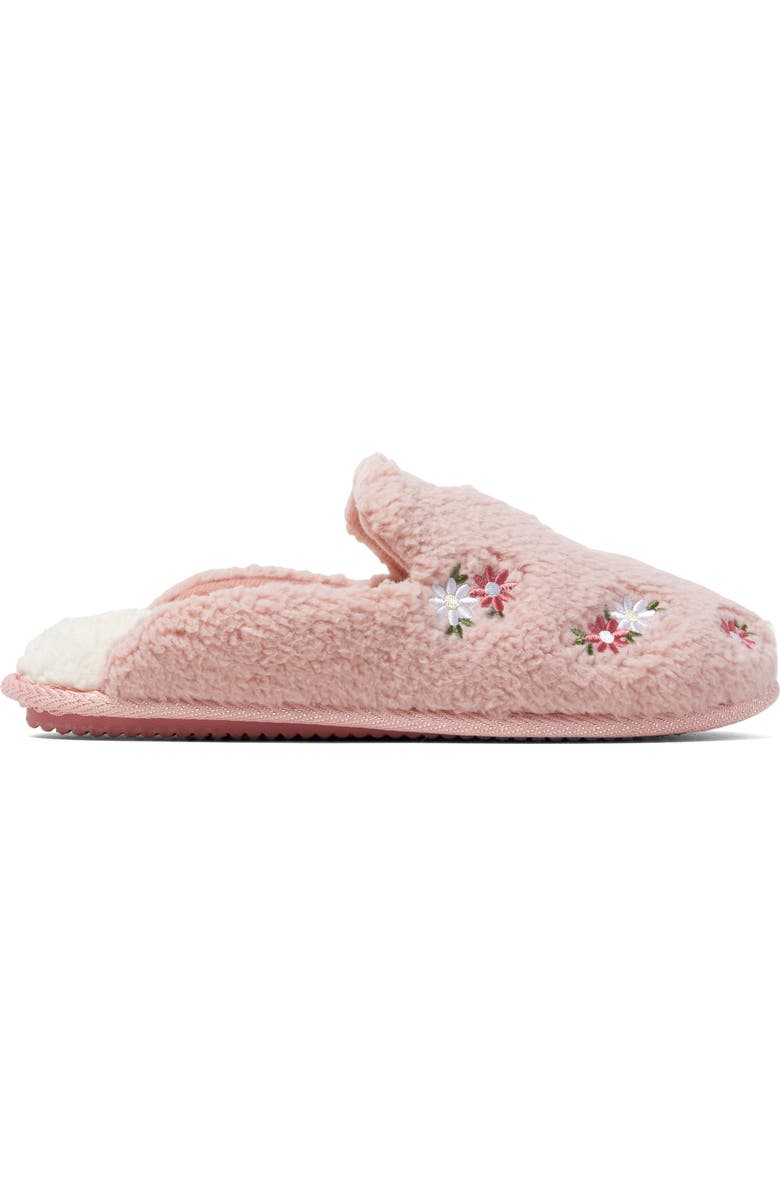 DEARFOAMS Valentines Day Hearts Scuff Slipper, Alternate, color, Pink Daisy