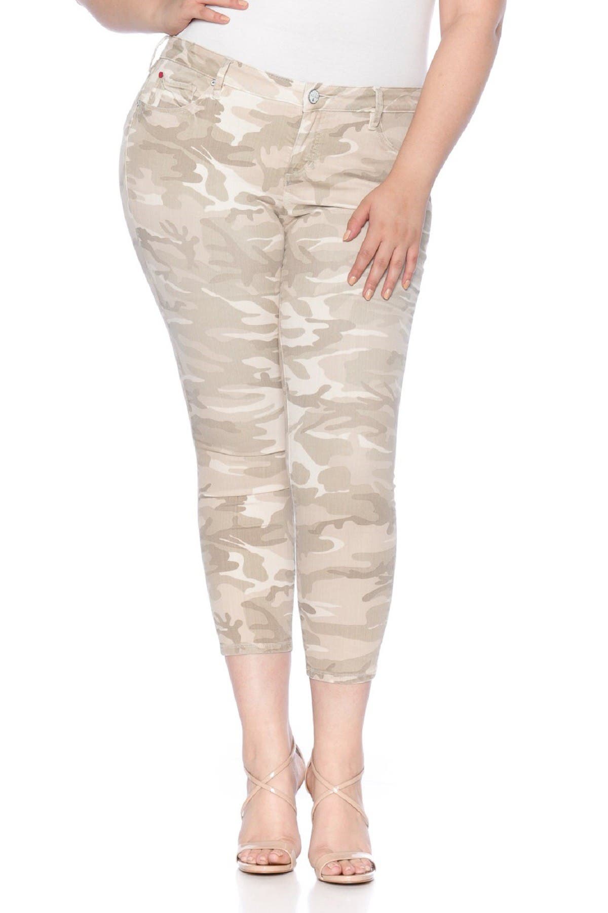 Camo Print Twill Skinny Pants