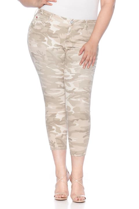 Camo Print Twill Skinny Pants