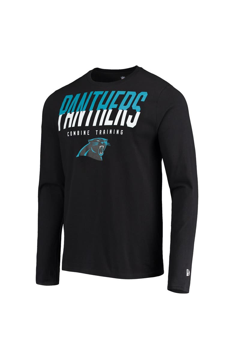 New Era Men's New Era Black Carolina Panthers Combine Authentic Split Line Long Sleeve T-Shirt, Alternate, color, Black