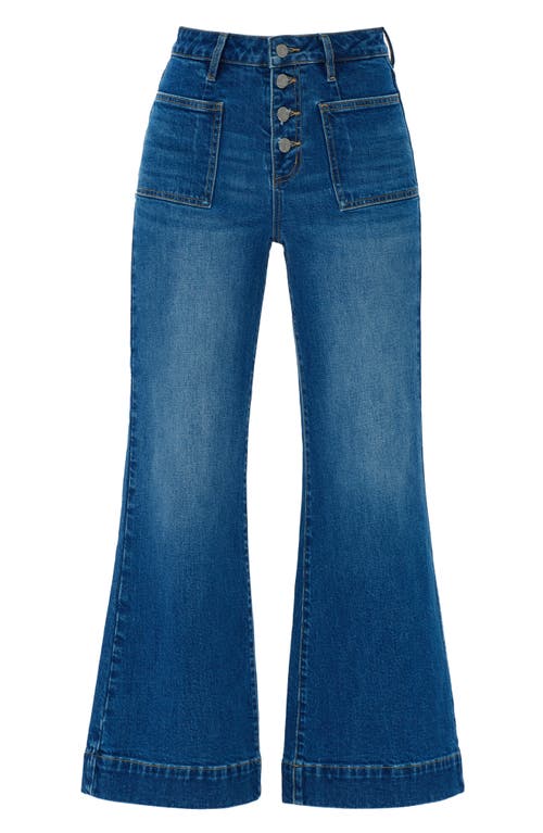 Bayeas Exposed Button High Waist Wide Leg Jeans In Blue