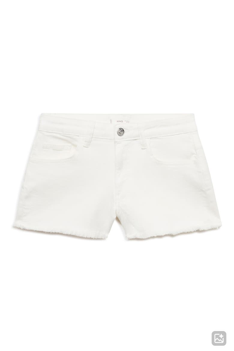 Fray Hem Low Rise Shorts, Alternate, color, OFF WHITE