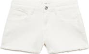 MANGO TEEN Fray Hem Low Rise Shorts