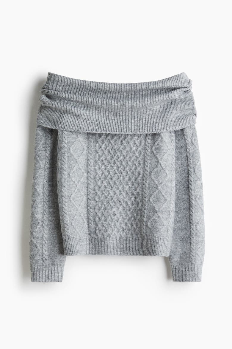Off-the-shoulder Jumper, Alternate, color, Gray melange