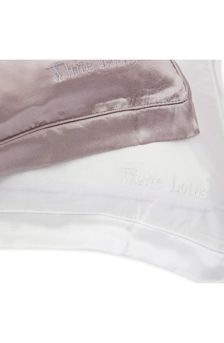 White Lotus Beauty Luxurious 100% Mulberry Silk Pillowcase and Eye Mask Set, Alternate, color, White