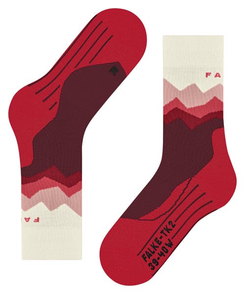 Falke Tk2 Explore Crest Hiking Socks In Burgundy