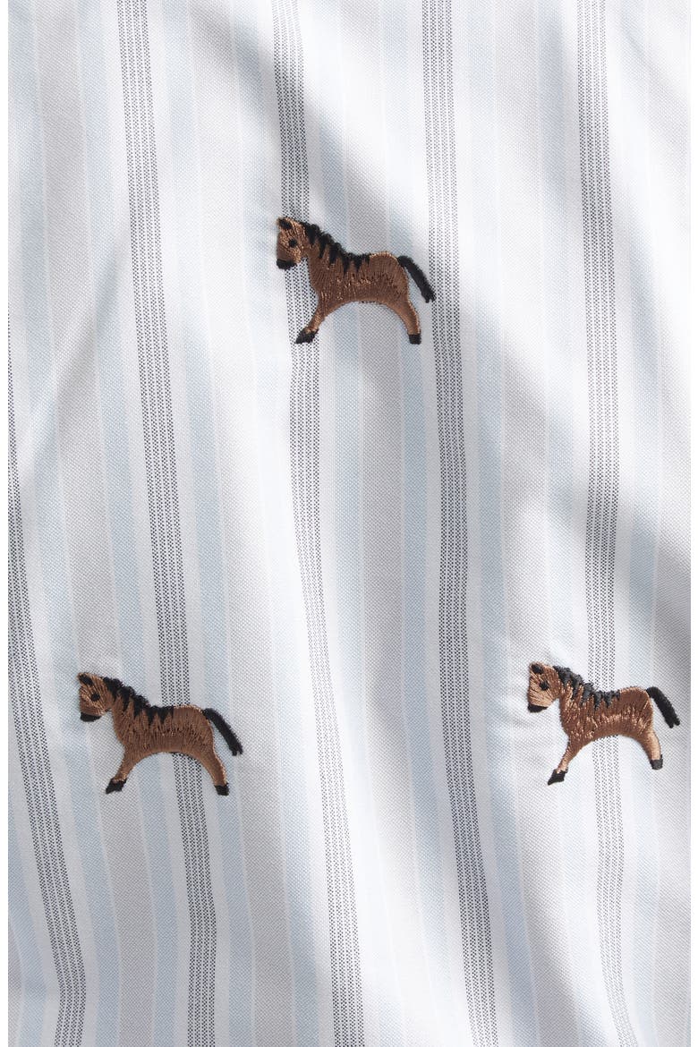 Lunar New Year Horse Embroidered Oxford Button-Up Shirt, Alternate, color, MEDIUM BLUE